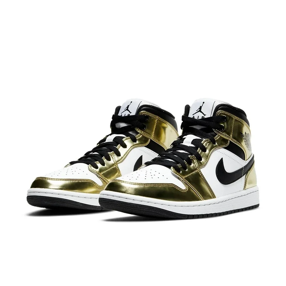 9M / 10.5W -‎ [NEW] Men's Air Jordan 1 Mid SE Shoes 'Metallic Gold' DC1419-700